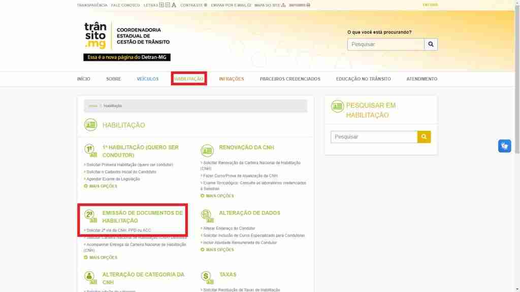 DETRAN.MG - Solicitar 2ª Via da CNH, PPD OU ACC (2)